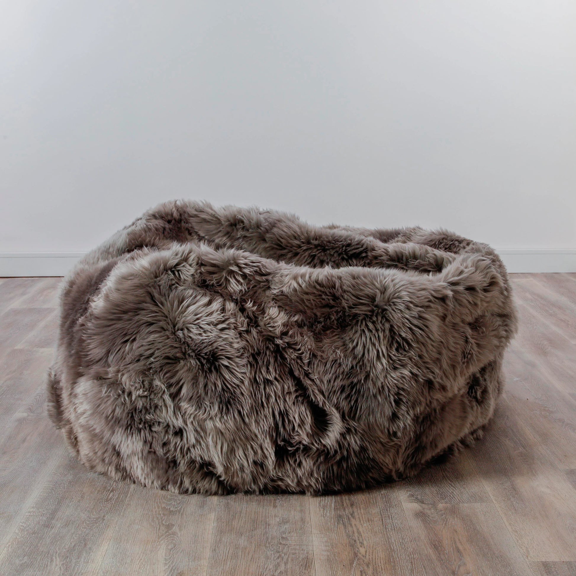 XXL Luxurious Grey Sheepskin Beanbag - Oakavia