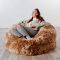 XXL Luxurious Light Brown Sheepskin Beanbag - Oakavia