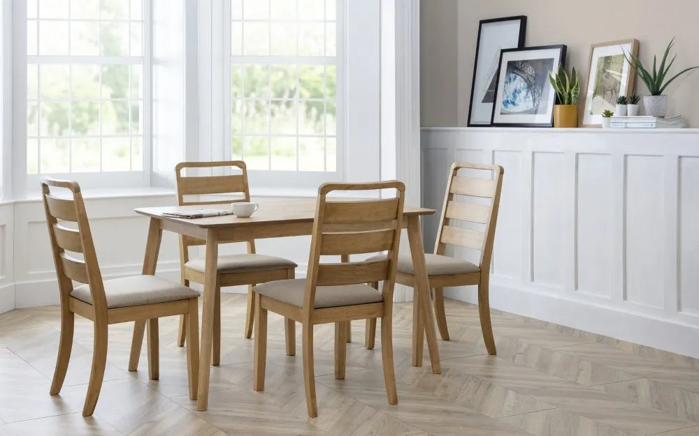 BODEN OAK VENEER RECTANGULAR TABLE WITH TAPERED LEGS Julian Bowen