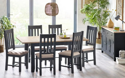 BORDEAUX EXTENDING DINING TABLE DARK GREY Julian Bowen