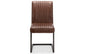 BROOKLYN DINING CHAIR - BROWN FAUX LEATHER & SQUARE GUNMETAL Julian Bowen