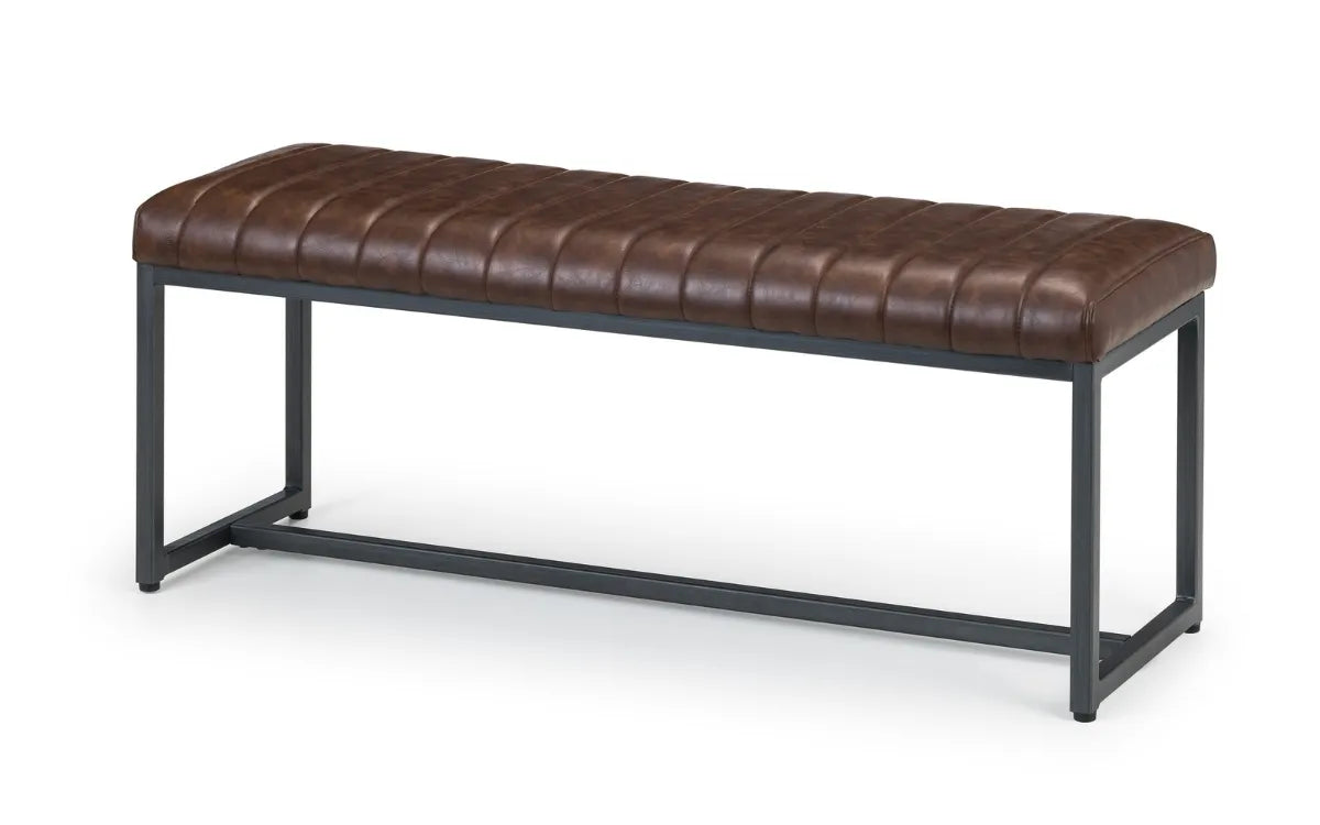 BROOKLYN UPHOLSTERED BENCH - BROWN Julian Bowen