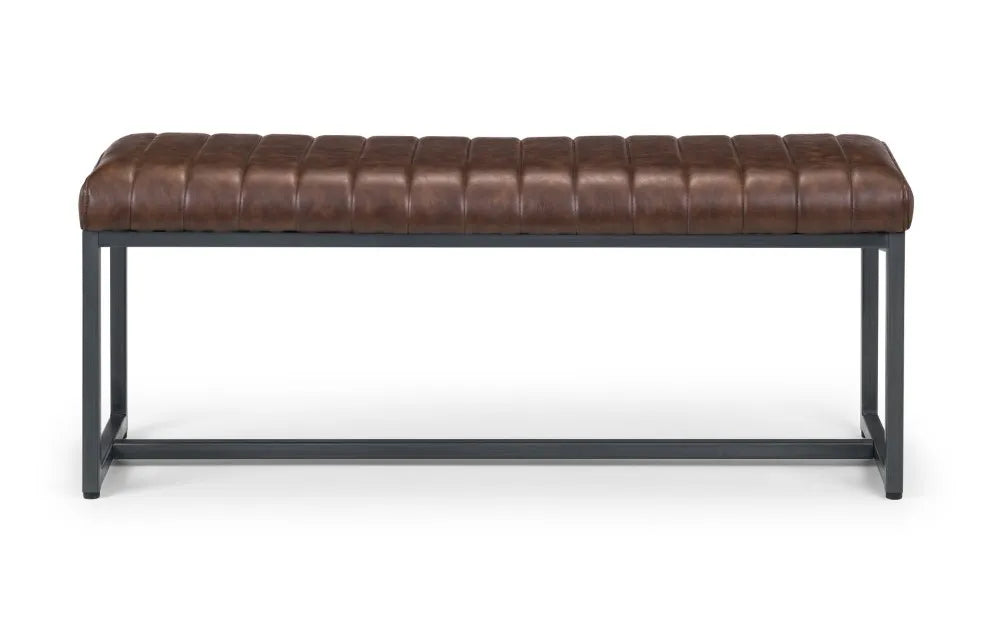 BROOKLYN UPHOLSTERED BENCH - BROWN Julian Bowen