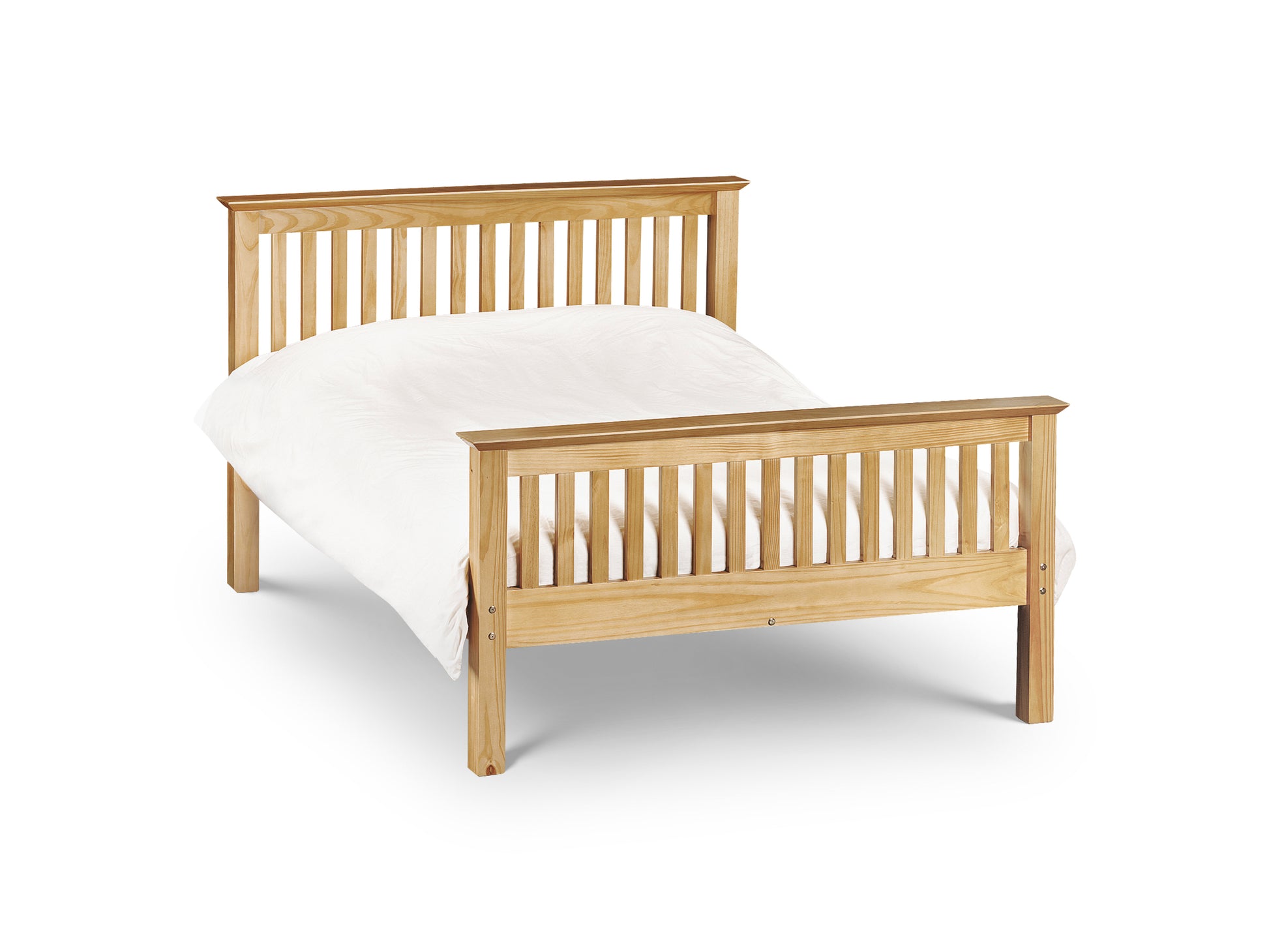 Barcelona Bed - High Foot End Pine 135cm Double Julian Bowen