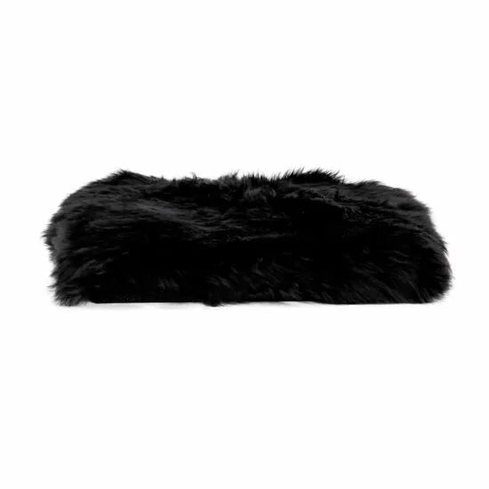 Black Square Sheepskin Chair Pad - Oakavia