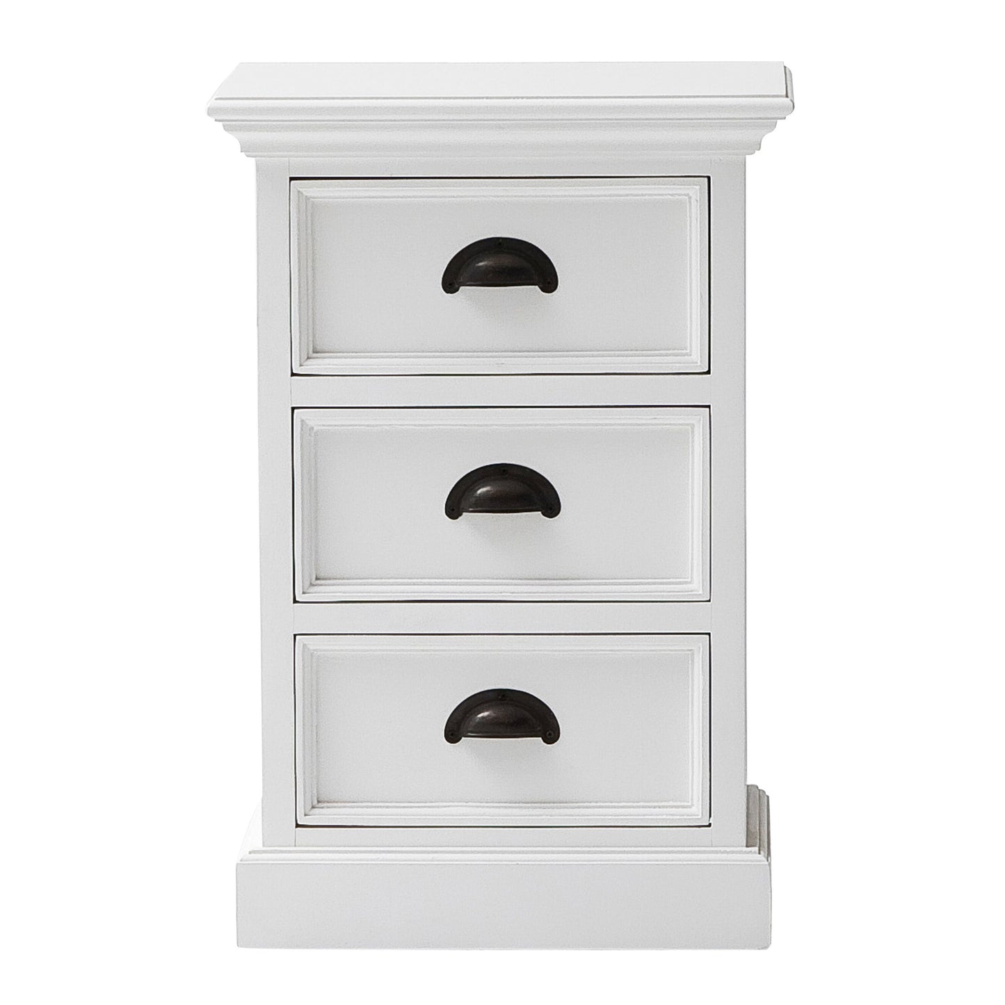 NovaSolo Halifax Classic White Finish Bedside Drawer Unit - Oakavia