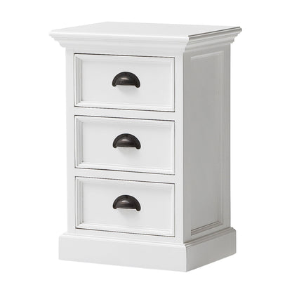 NovaSolo Halifax Classic White Finish Bedside Drawer Unit - Oakavia