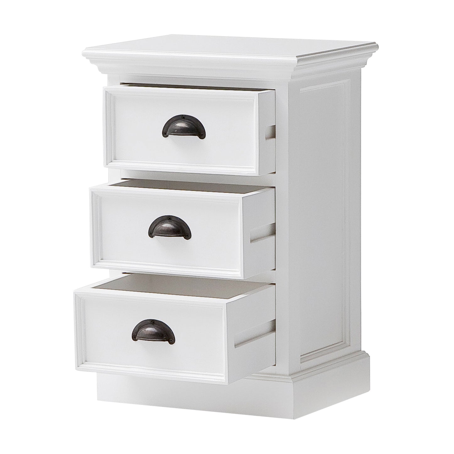 NovaSolo Halifax Classic White Finish Bedside Drawer Unit - Oakavia