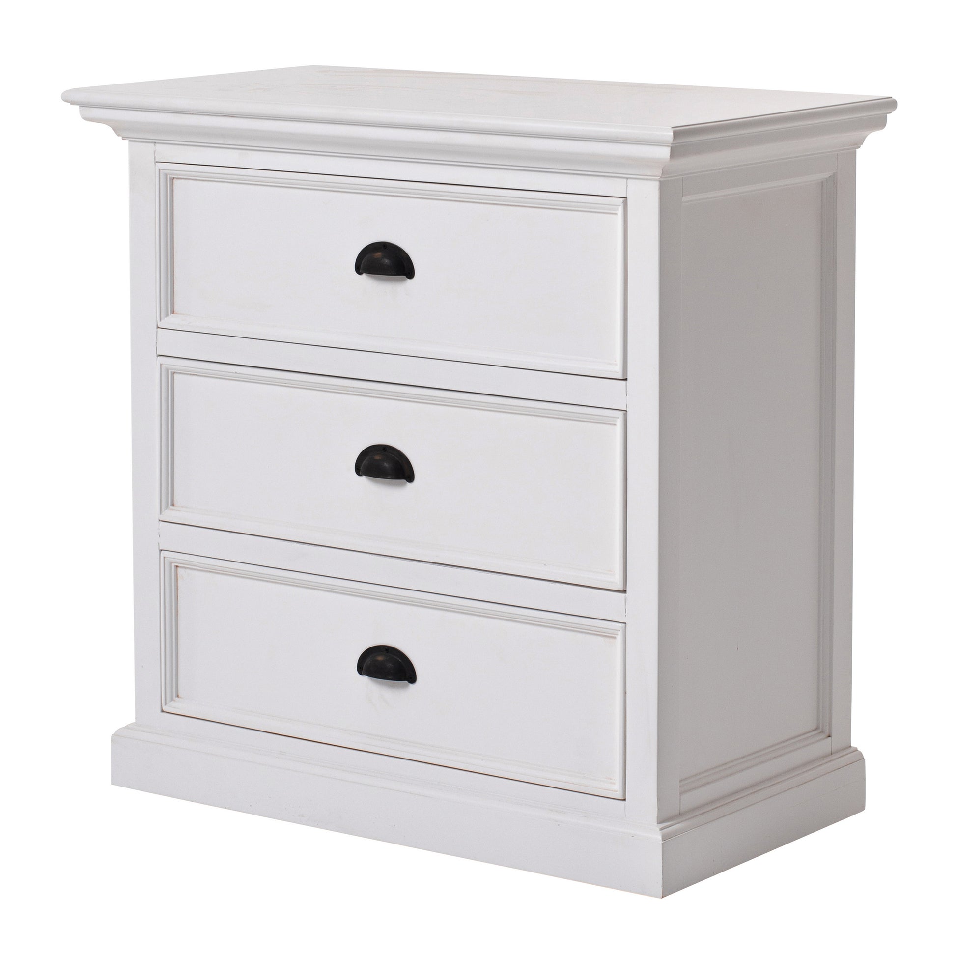 NovaSolo Halifax Grand Classic White Finish Bedside Drawer Unit - Oakavia