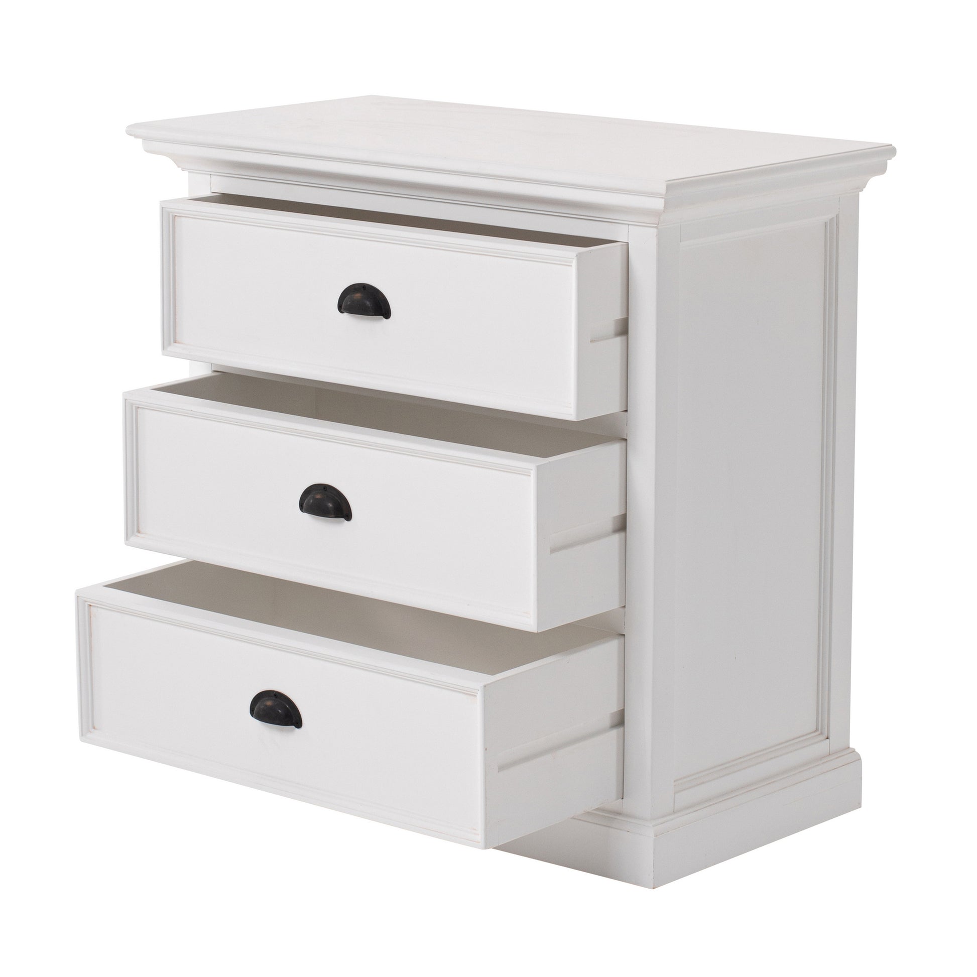 NovaSolo Halifax Grand Classic White Finish Bedside Drawer Unit - Oakavia