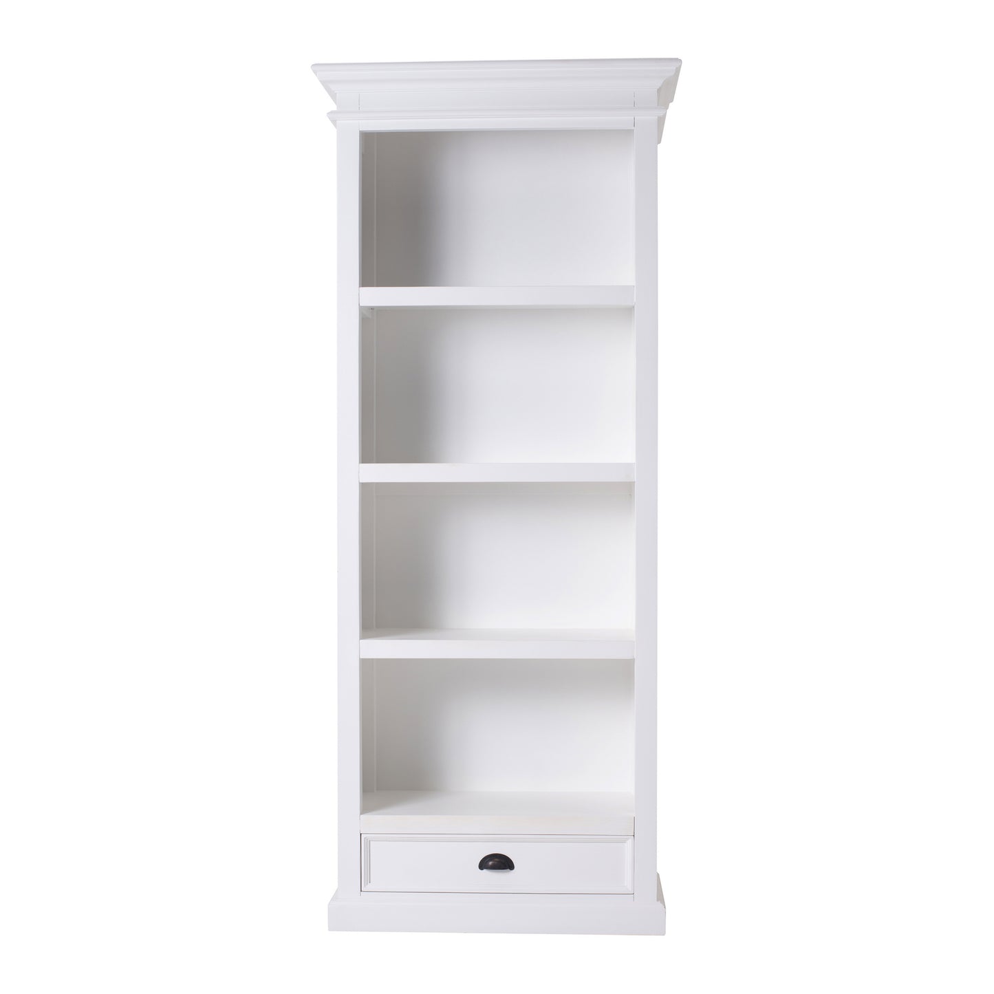 NovaSolo Halifax Classic White Bookcase with 1 Drawer - Oakavia