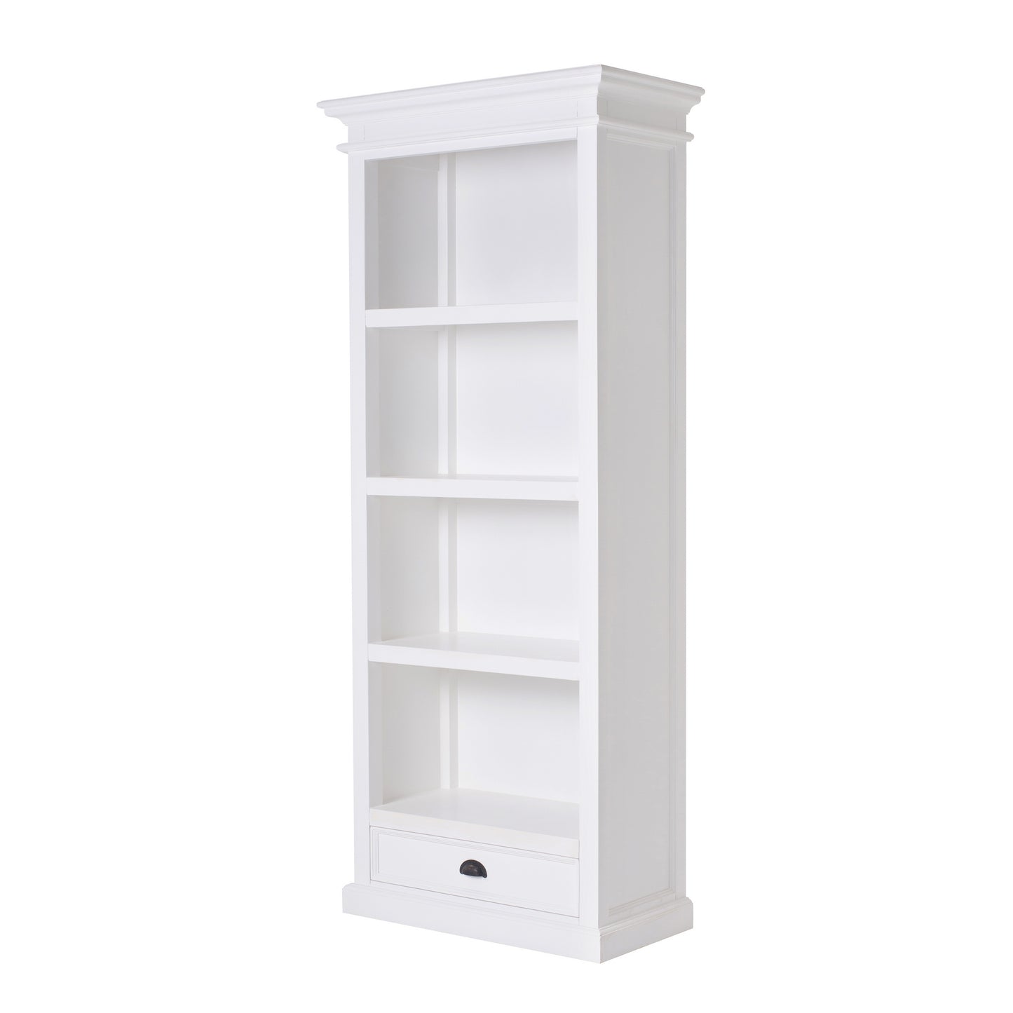 NovaSolo Halifax Classic White Bookcase with 1 Drawer - Oakavia