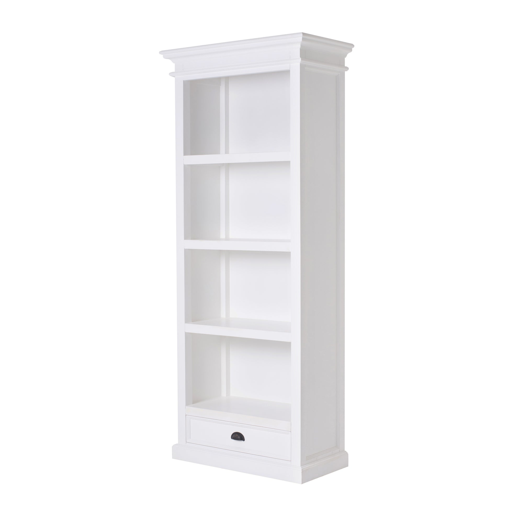 NovaSolo Halifax Classic White Bookcase with 1 Drawer - Oakavia