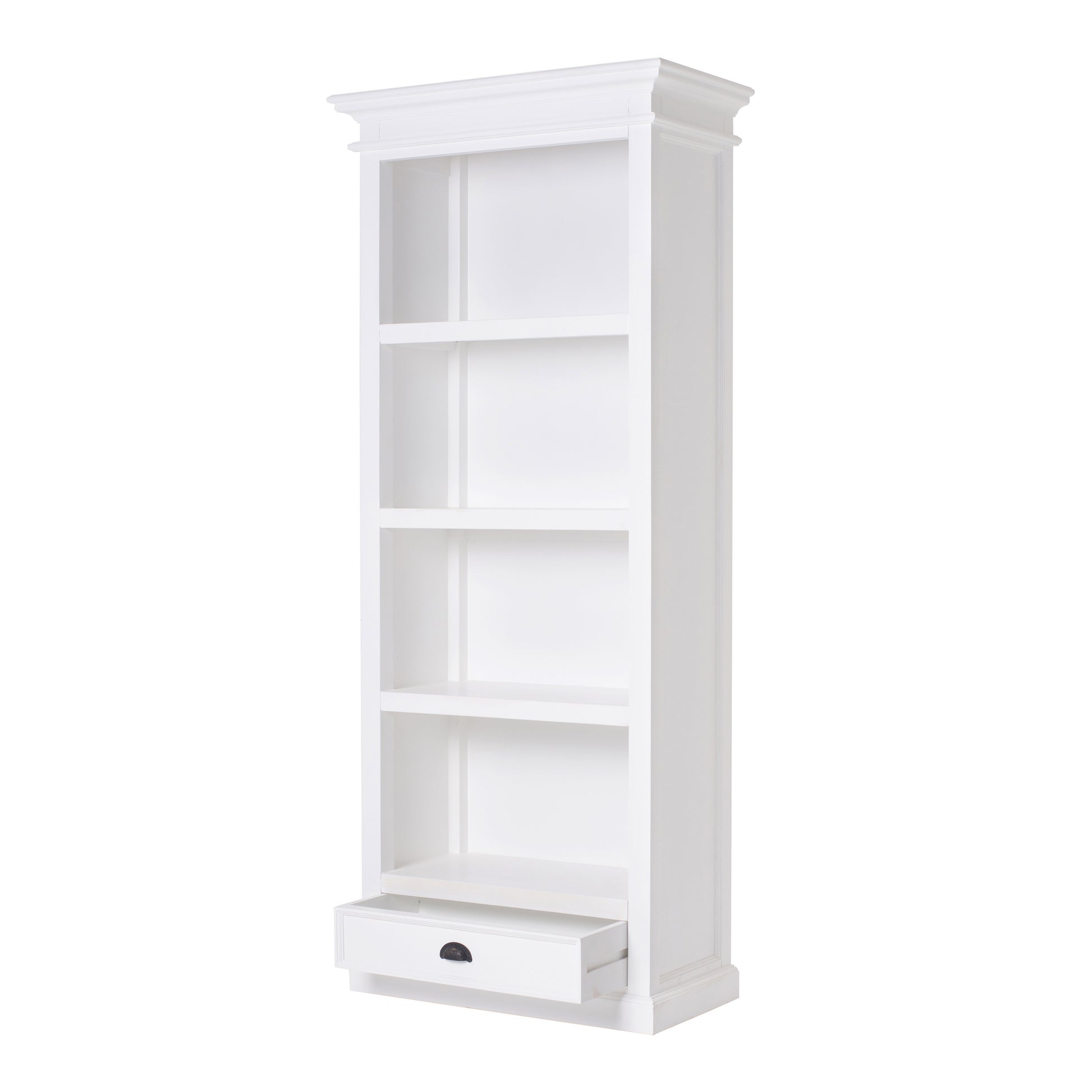 NovaSolo Halifax Classic White Bookcase with 1 Drawer - Oakavia