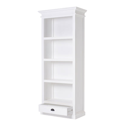 NovaSolo Halifax Classic White Bookcase with 1 Drawer - Oakavia