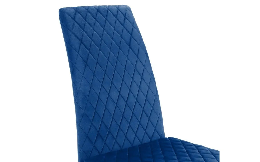 CALABRIA VELVET CANTILEVER DINING CHAIR - BLUE Julian Bowen