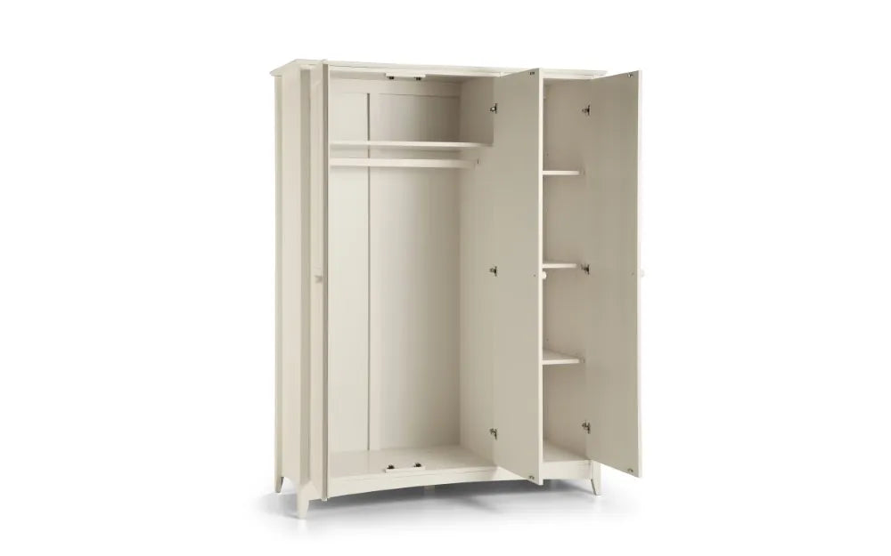 Cameo 3 Door Wardrobe - Stone White Julian Bowen