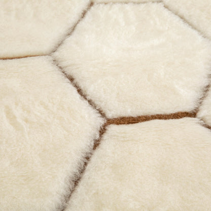 Cashmere Wool Quilt - Natural Hex 220 x 200cm - Oakavia