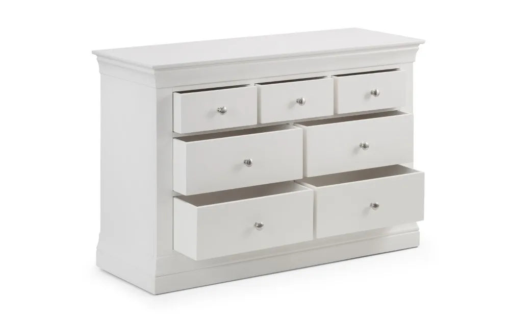 Clermont 4+3 Drawer Chest - White Julian Bowen