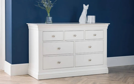 Clermont 4+3 Drawer Chest - White Julian Bowen