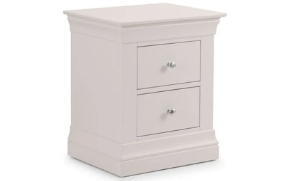 Clermont 2 Drawer Bedside - Light Grey Julian Bowen