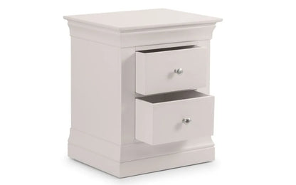 Clermont 2 Drawer Bedside - Light Grey Julian Bowen