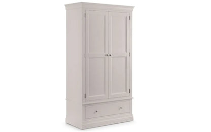 Clermont 2 Door 1 Drawer Wardrobe - Light Grey Julian Bowen