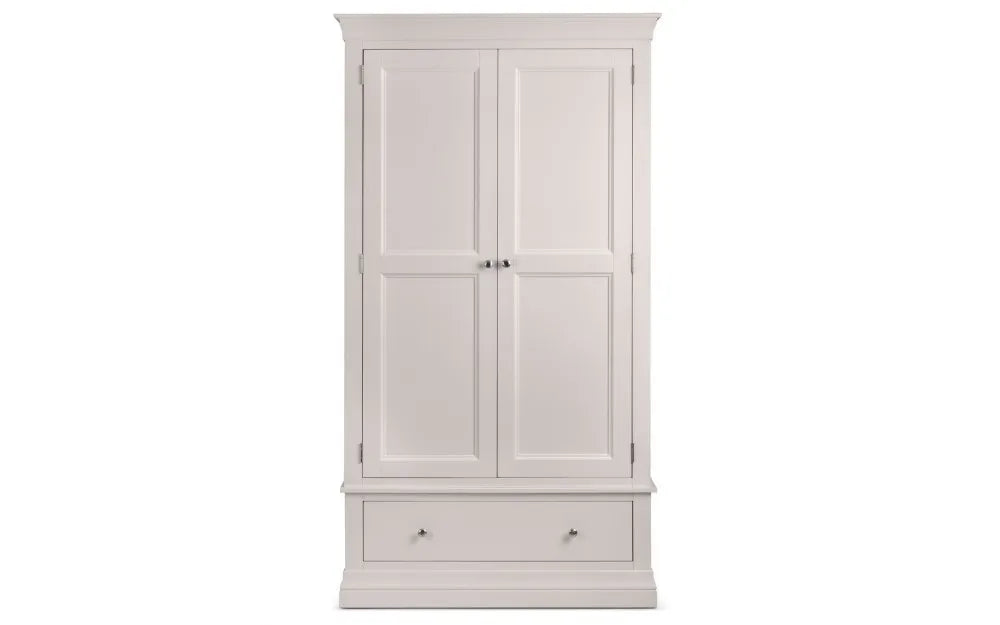 Clermont 2 Door 1 Drawer Wardrobe - Light Grey Julian Bowen