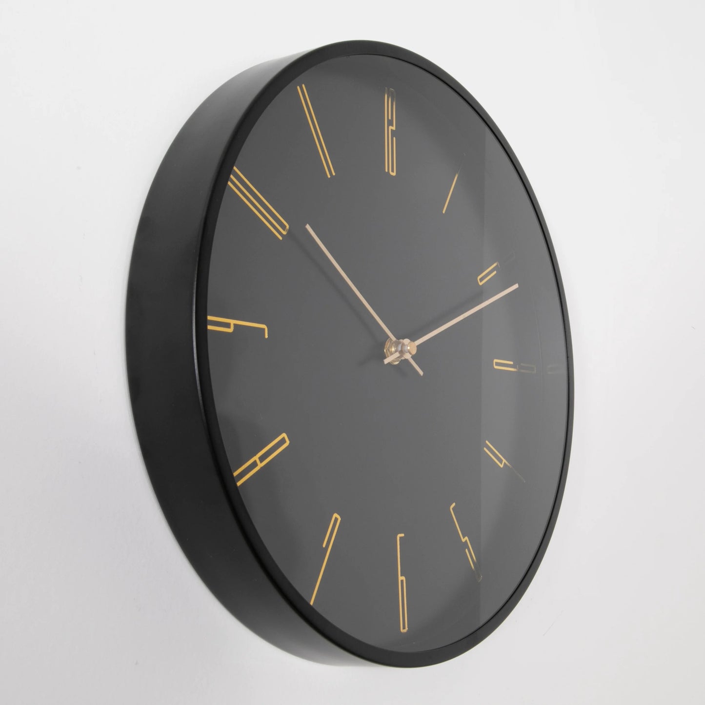 Black 12" Modern Analogue Clock - Oakavia