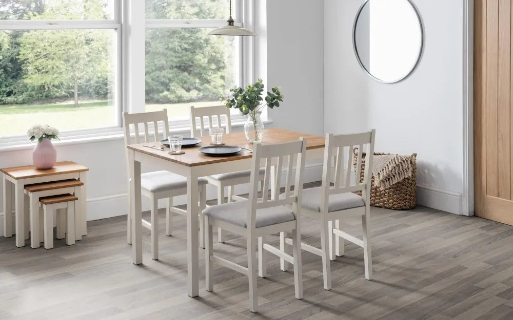 COXMOOR RECTANGULAR DINING TABLE - IVORY & OAK Julian Bowen