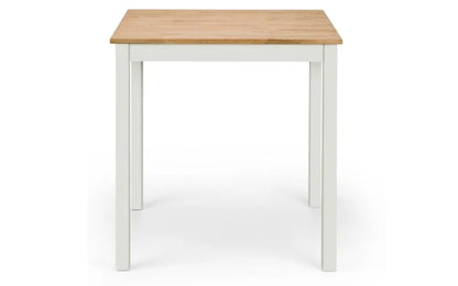 COXMOOR SQUARE DINING TABLE 75CM - IVORY & OAK Julian Bowen