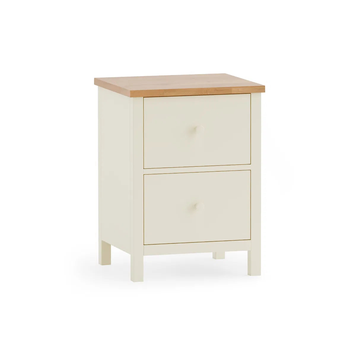 Coxmoor 2 Drawer Bedside - Ivory & Oak