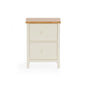 Coxmoor 2 Drawer Bedside - Ivory & Oak