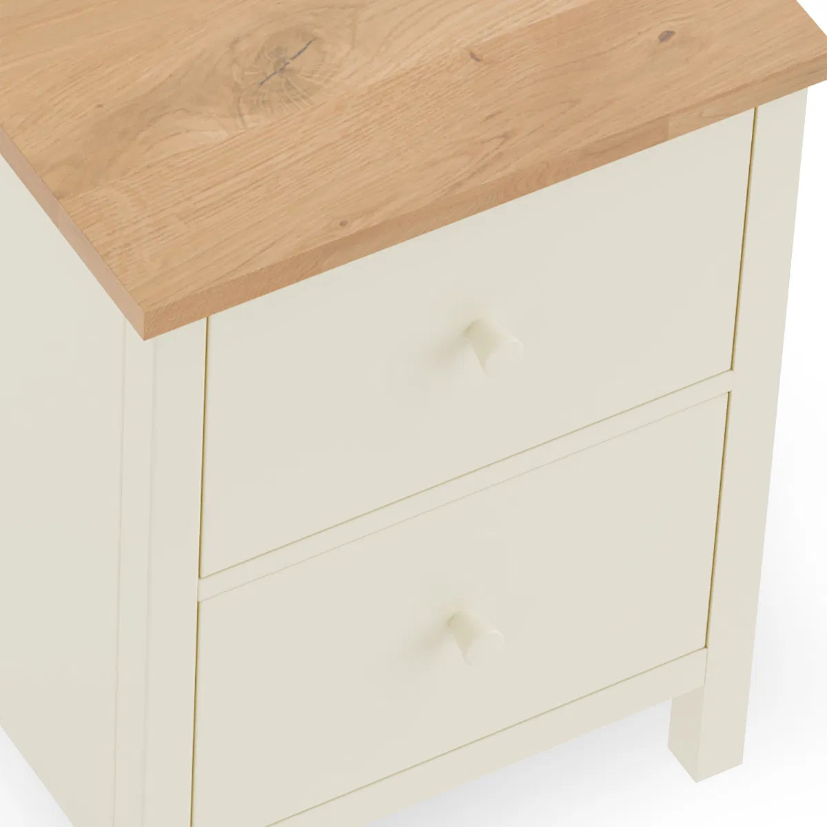 Coxmoor 2 Drawer Bedside - Ivory & Oak