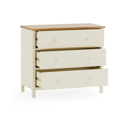 Coxmoor 3 Drawer Chest -  Ivory & Oak