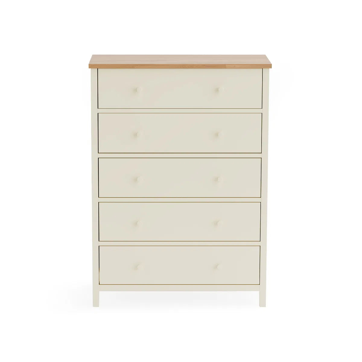 Coxmoor 5 Drawer Wide Chest -  Ivory & Oak