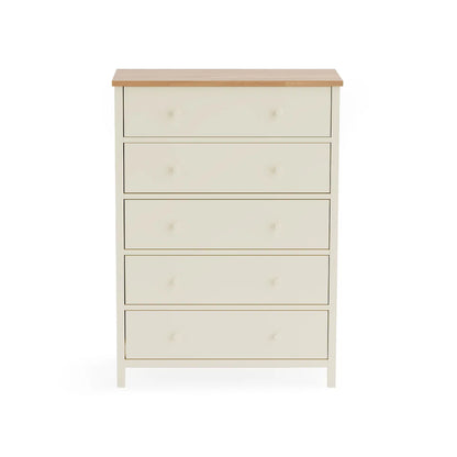 Coxmoor 5 Drawer Wide Chest -  Ivory & Oak