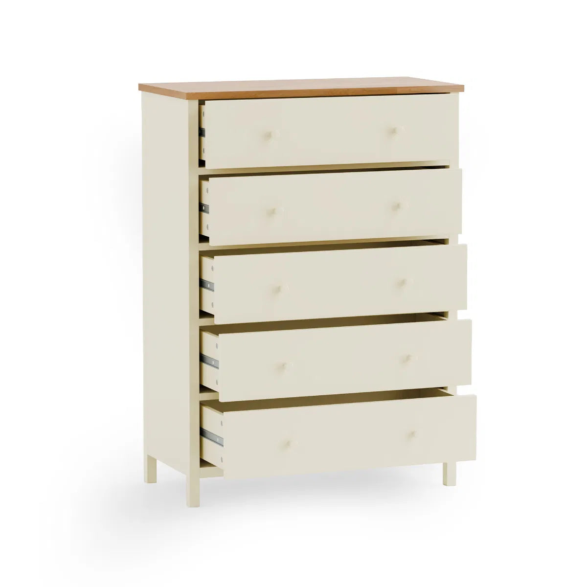 Coxmoor 5 Drawer Wide Chest -  Ivory & Oak