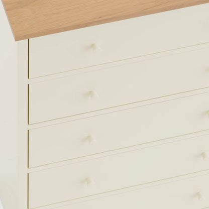 Coxmoor 5 Drawer Wide Chest -  Ivory & Oak