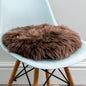 Taupe Round Sheepskin Chair Pad - Oakavia