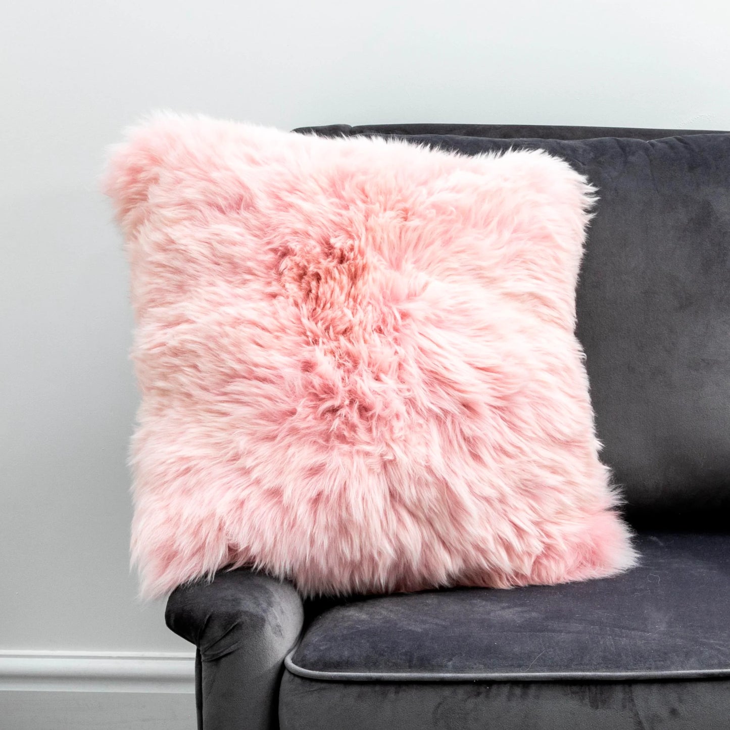 Blush Pink Sheepskin Cushion 45 x 45cm - Oakavia