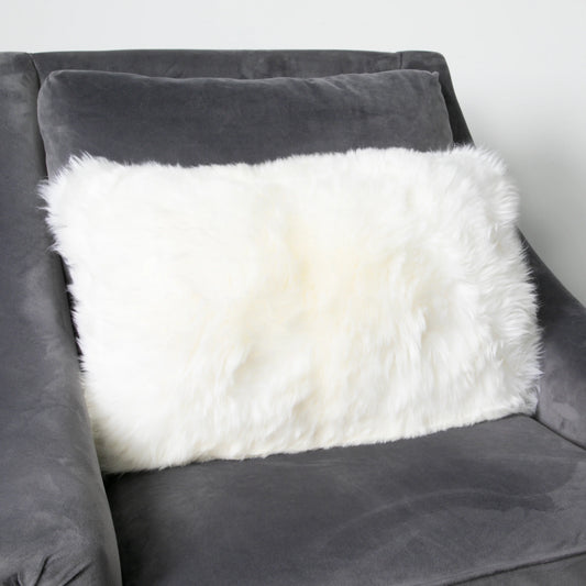 Natural Long Hair Sheepskin Cushion 30 x 50cm - Oakavia