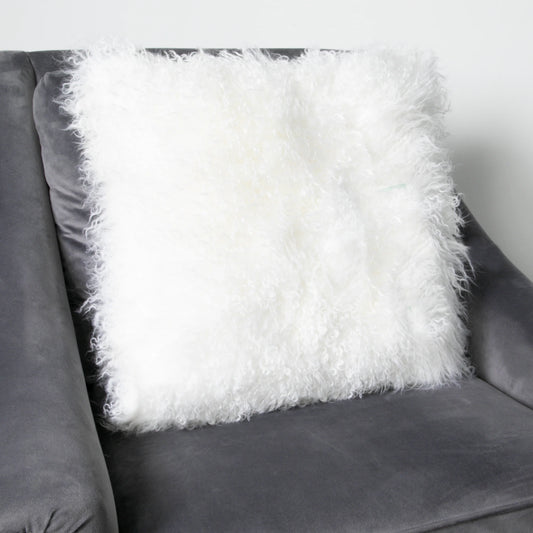 Natural Curly Sheepskin Cushion 45 x 45cm - Oakavia