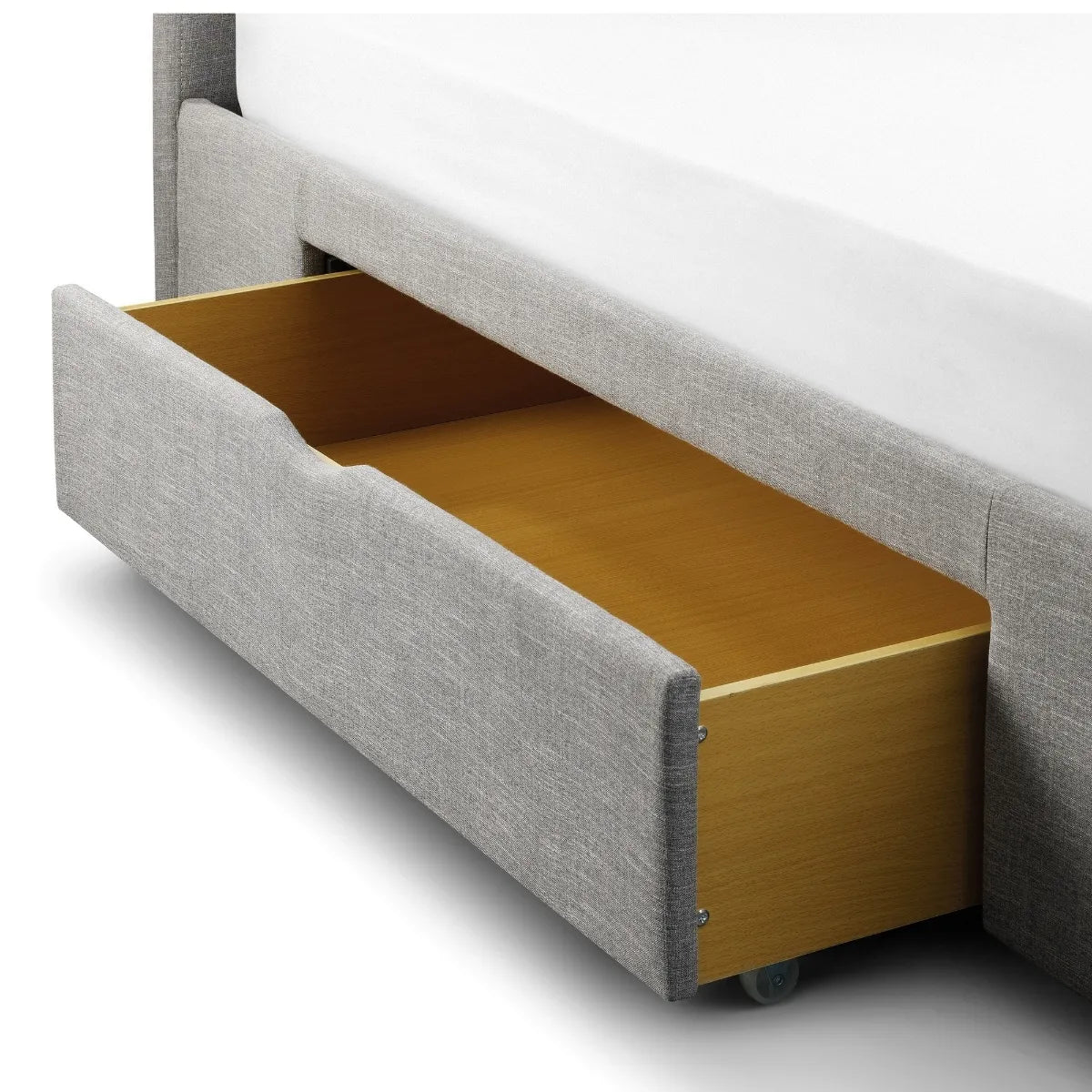 Capri Fabric Bed with Drawers - Light Grey 150cm King Size Julian Bowen