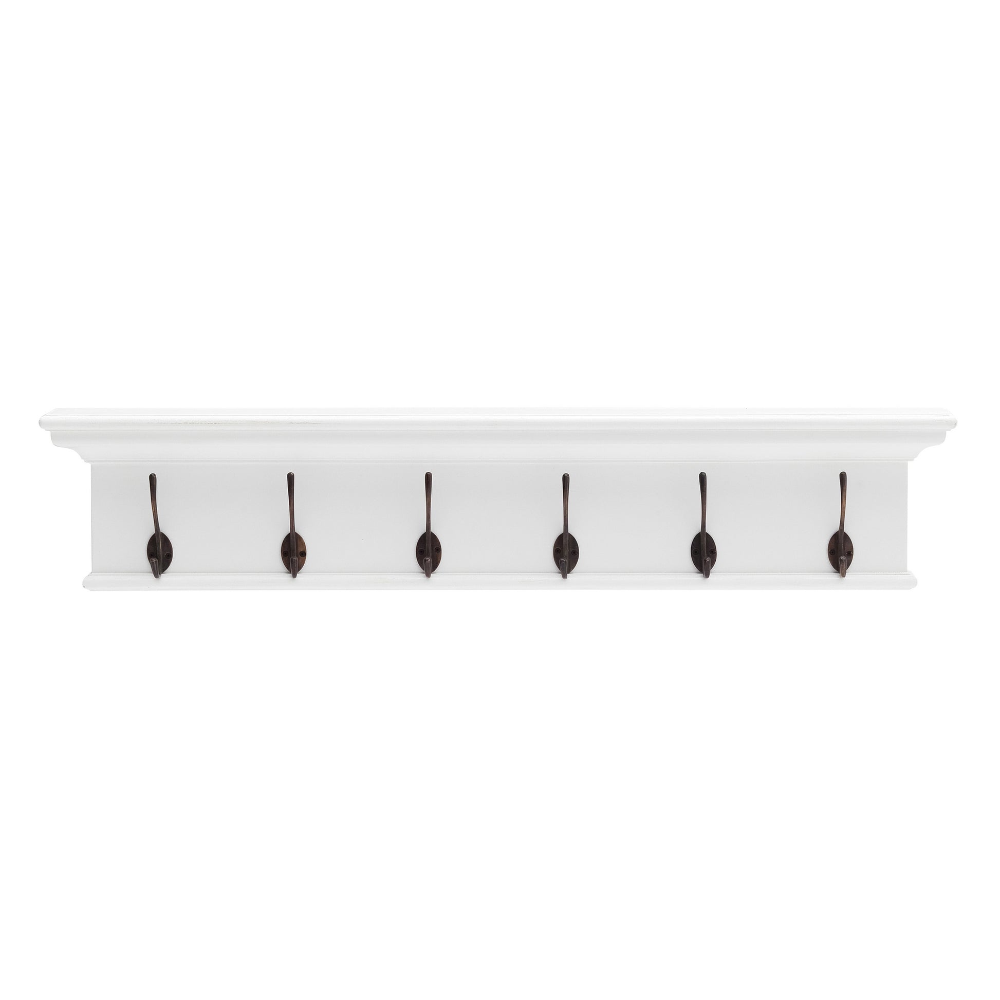 NovaSolo Halifax Classic White 6 Hook Coat Rack - Oakavia