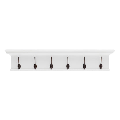 NovaSolo Halifax Classic White 6 Hook Coat Rack - Oakavia