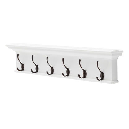 NovaSolo Halifax Classic White 6 Hook Coat Rack - Oakavia