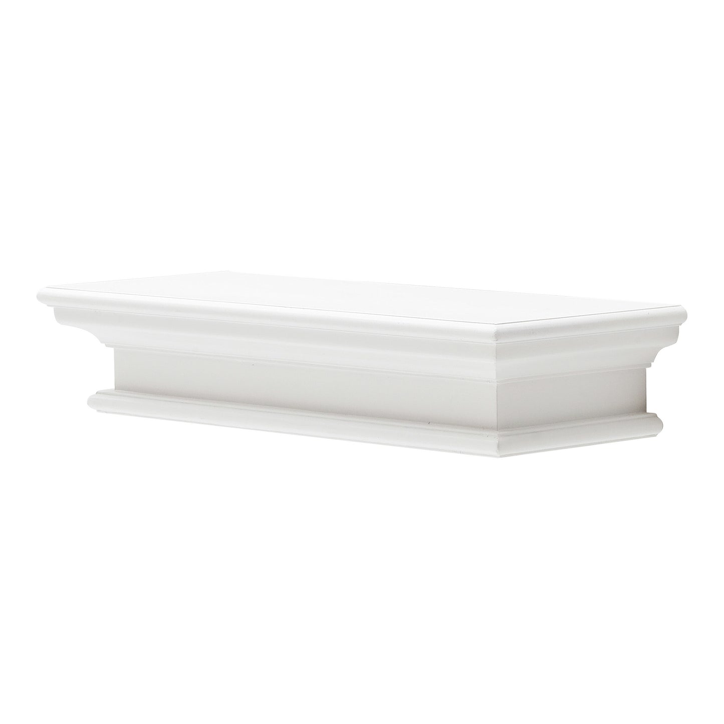 NovaSolo Halifax Classic White Floating Wall Shelf, Medium - Oakavia