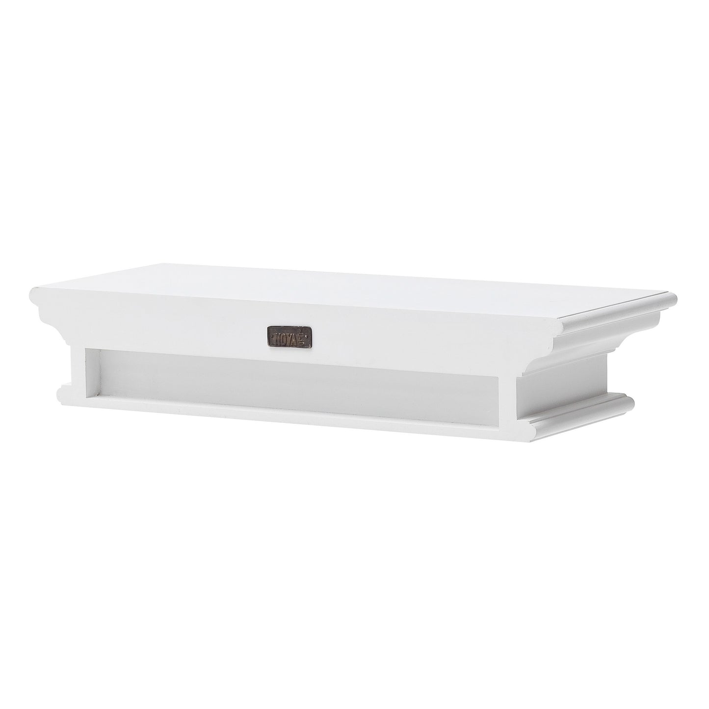 NovaSolo Halifax Classic White Floating Wall Shelf, Medium - Oakavia