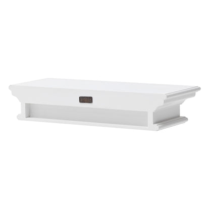 NovaSolo Halifax Classic White Floating Wall Shelf, Medium - Oakavia